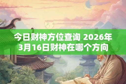 今日财神方位查询 2026年3月16日财神在哪个方向