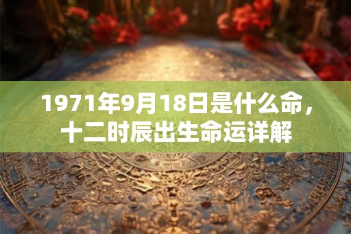 1971年9月18日是什么命，十二时辰出生命运详解