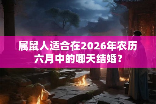 属鼠人适合在2026年农历六月中的哪天结婚？