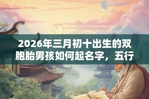 2026年三月初十出生的双胞胎男孩如何起名字，五行属什么
