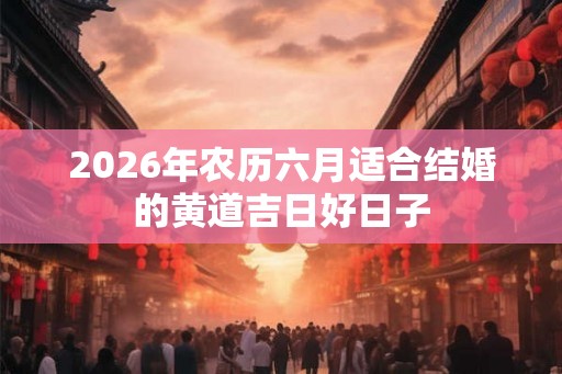 2026年农历六月适合结婚的黄道吉日好日子