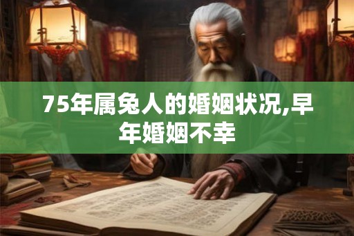75年属兔人的婚姻状况,早年婚姻不幸