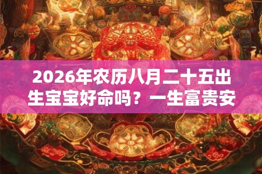 2026年农历八月二十五出生宝宝好命吗？一生富贵安康吗？