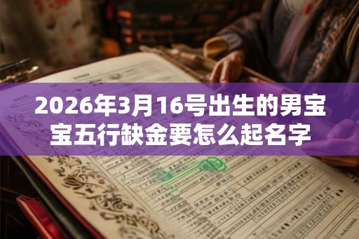 2026年3月16号出生的男宝宝五行缺金要怎么起名字