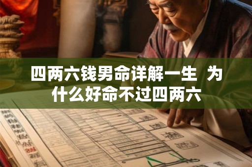 四两六钱男命详解一生  为什么好命不过四两六