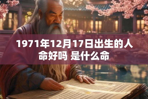 1971年12月17日出生的人命好吗 是什么命
