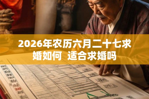 2026年农历六月二十七求婚如何  适合求婚吗
