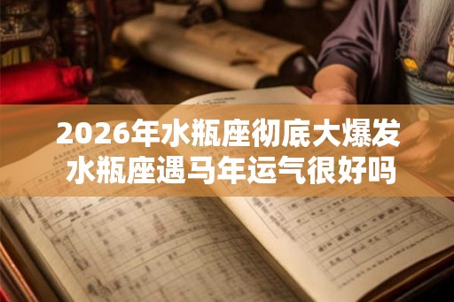 2026年水瓶座彻底大爆发 水瓶座遇马年运气很好吗