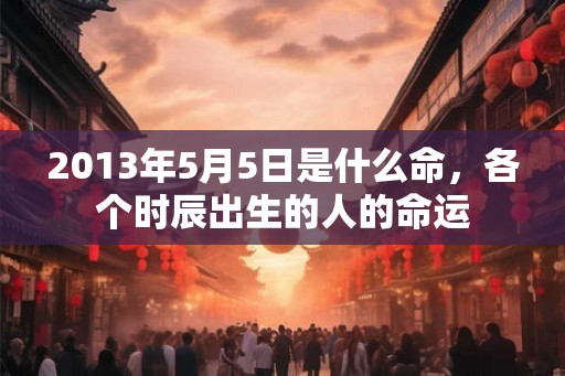 2013年5月5日是什么命，各个时辰出生的人的命运