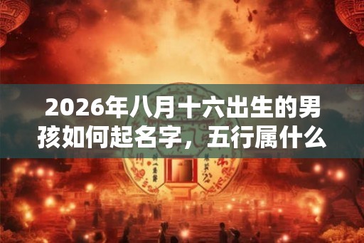 2026年八月十六出生的男孩如何起名字，五行属什么
