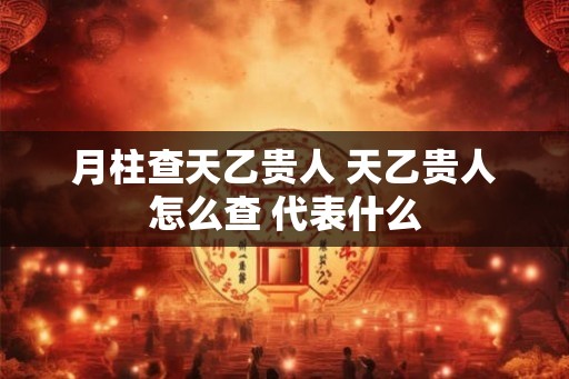 月柱查天乙贵人 天乙贵人怎么查 代表什么