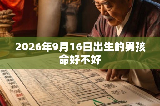 2026年9月16日出生的男孩命好不好