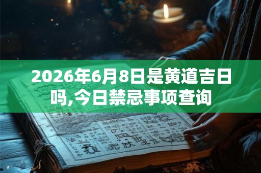 2026年6月8日是黄道吉日吗,今日禁忌事项查询