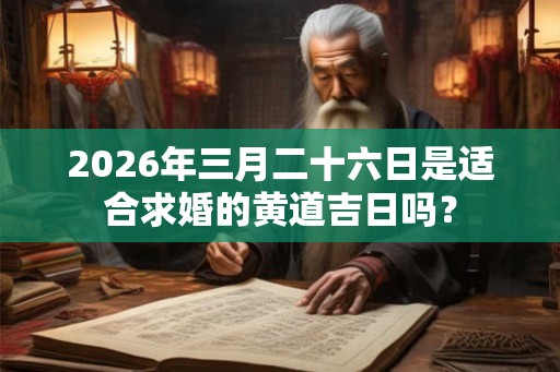 2026年三月二十六日是适合求婚的黄道吉日吗？