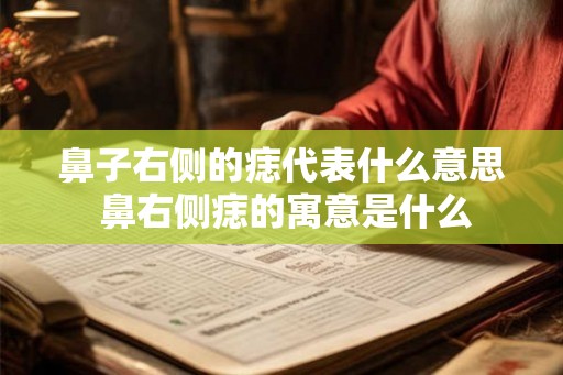 鼻子右侧的痣代表什么意思 鼻右侧痣的寓意是什么