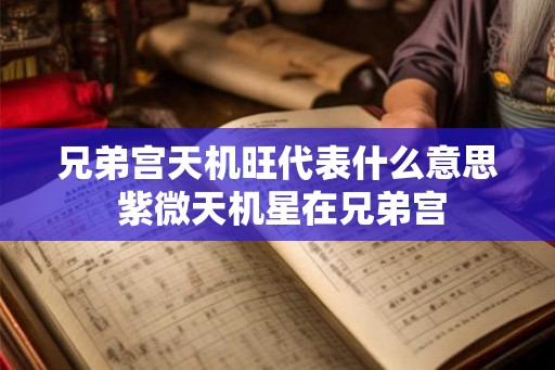兄弟宫天机旺代表什么意思 紫微天机星在兄弟宫