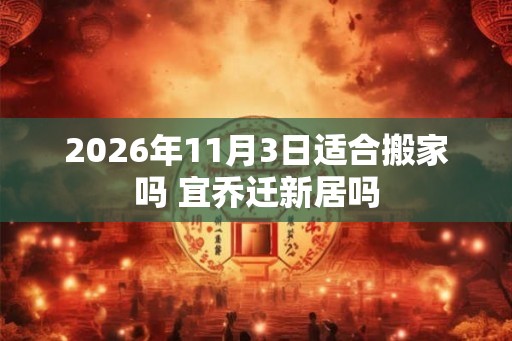 2026年11月3日适合搬家吗 宜乔迁新居吗 2026年11月3日适合搬家吗 宜乔迁新居吗