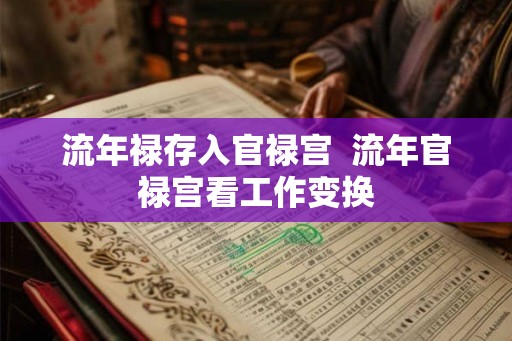 流年禄存入官禄宫  流年官禄宫看工作变换