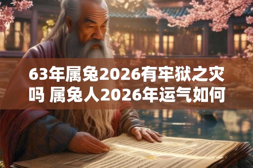63年属兔2026有牢狱之灾吗 属兔人2026年运气如何 63年属兔2026有牢狱之灾吗 属兔人2026年运气如何