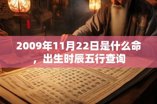 2009年11月22日是什么命，出生时辰五行查询