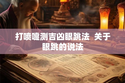 打喷嚏测吉凶眼跳法  关于眼跳的说法