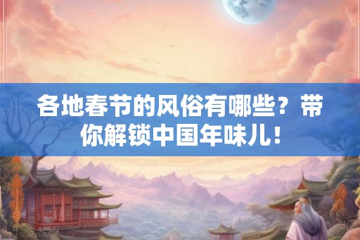各地春节的风俗有哪些？带你解锁中国年味儿！