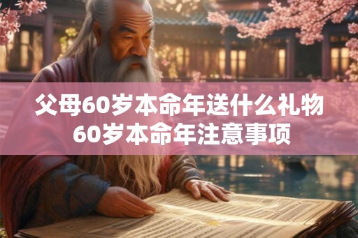 父母60岁本命年送什么礼物 60岁本命年注意事项