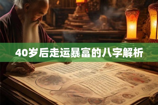 40岁后走运暴富的八字解析