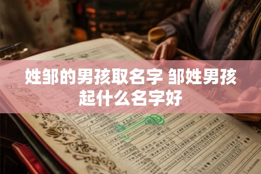 姓邹的男孩取名字 邹姓男孩起什么名字好