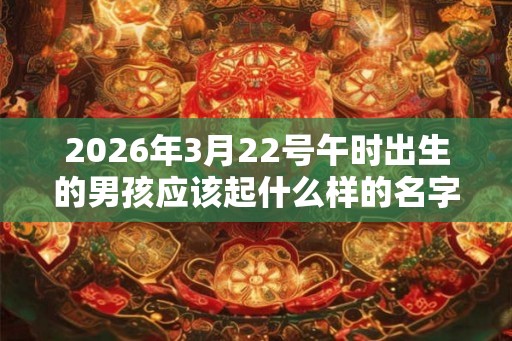 2026年3月22号午时出生的男孩应该起什么样的名字