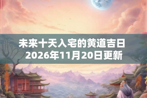 未来十天入宅的黄道吉日 2026年11月20日更新