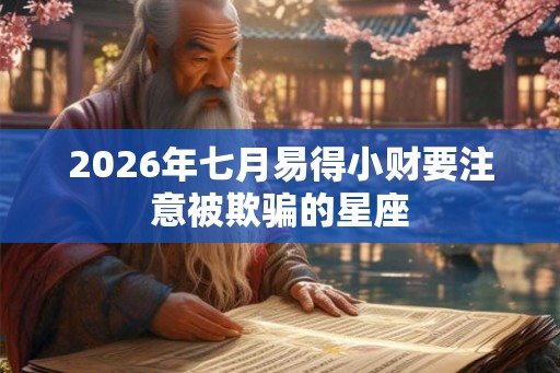 2026年七月易得小财要注意被欺骗的星座