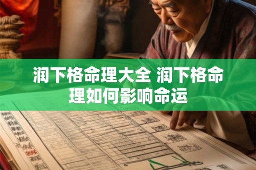 润下格命理大全 润下格命理如何影响命运 润下格命理大全 润下格命理如何影响命运