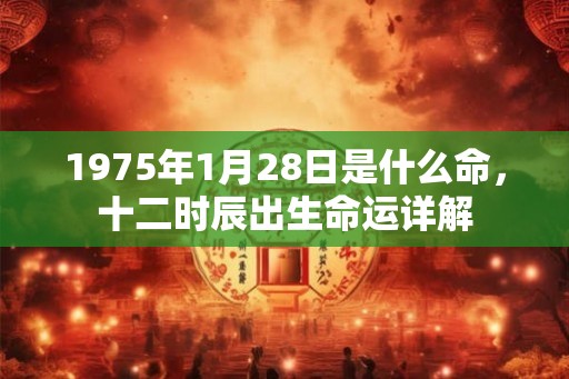 1975年1月28日是什么命，十二时辰出生命运详解