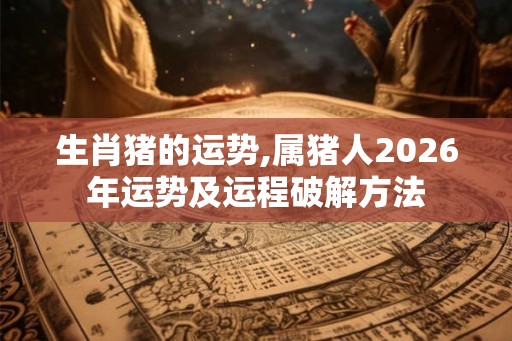 生肖猪的运势,属猪人2026年运势及运程破解方法
