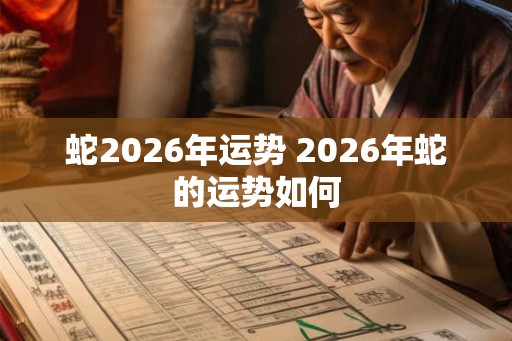 蛇2026年运势 2026年蛇的运势如何
