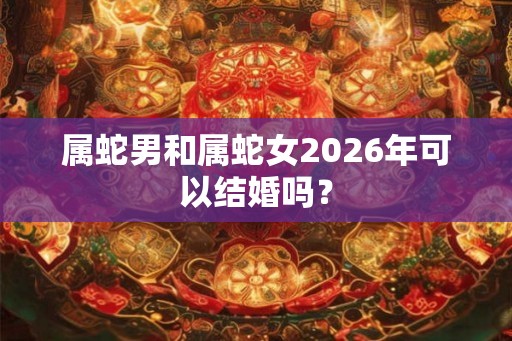 属蛇男和属蛇女2026年可以结婚吗? 属蛇男和属蛇女2026年可以结婚吗?