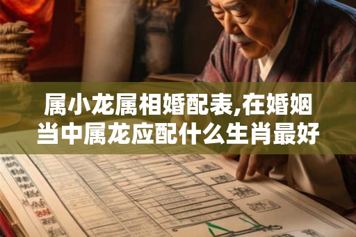属小龙属相婚配表,在婚姻当中属龙应配什么生肖最好