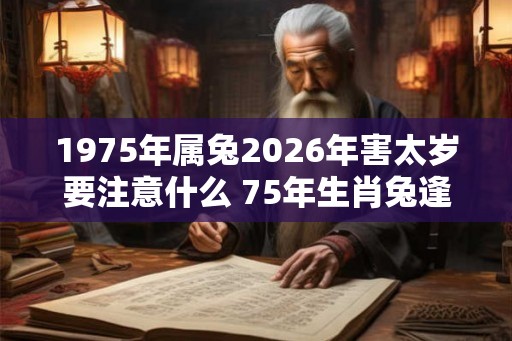 1975年属兔2026年害太岁要注意什么 75年生肖兔逢马年运气如何