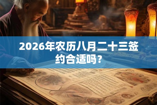 2026年农历八月二十三签约合适吗？