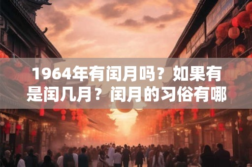 1964年有闰月吗?如果有是闰几月?闰月的习俗有哪些? 1964年有闰月吗?如果有是闰几月?闰月的习俗有哪些?