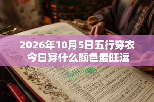 2026年10月5日五行穿衣 今日穿什么颜色最旺运