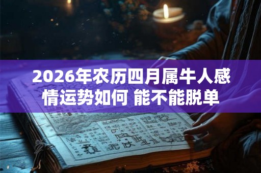2026年农历四月属牛人感情运势如何 能不能脱单 2026年农历四月属牛人感情运势如何 能不能脱单