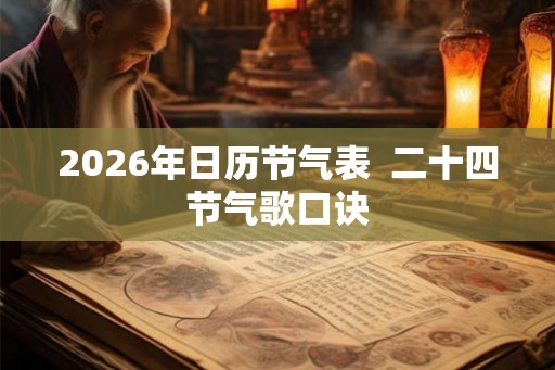 2026年日历节气表 二十四节气歌口诀 2026年日历节气表 二十四节气歌口诀