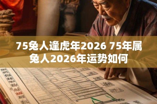 75兔人逢虎年2026 75年属兔人2026年运势如何