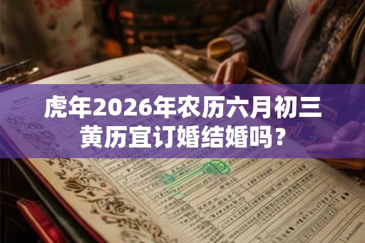 虎年2026年农历六月初三黄历宜订婚结婚吗？