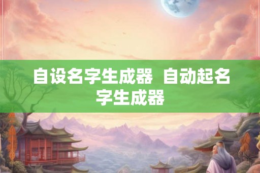 自设名字生成器  自动起名字生成器