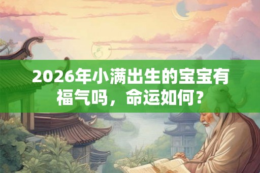 2026年小满出生的宝宝有福气吗,命运如何? 2026年小满出生的宝宝有福气吗,命运如何?