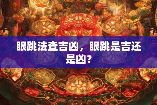 眼跳法查吉凶，眼跳是吉还是凶？