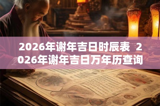 2026年谢年吉日时辰表  2026年谢年吉日万年历查询